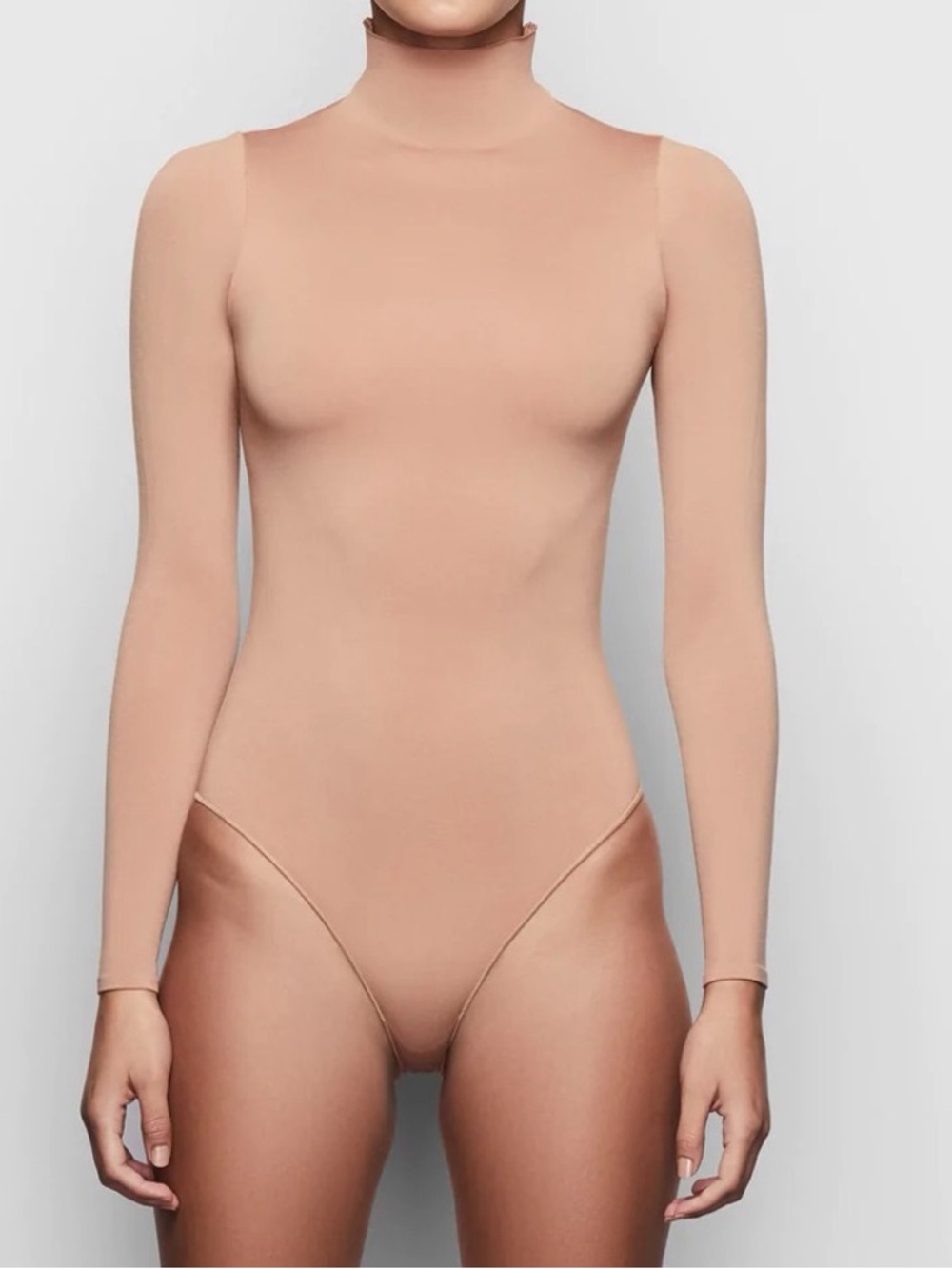 SKIMS ESSENTIAL MOCK NECK LONG SLEEVE BODYSUIT SIZE S/M